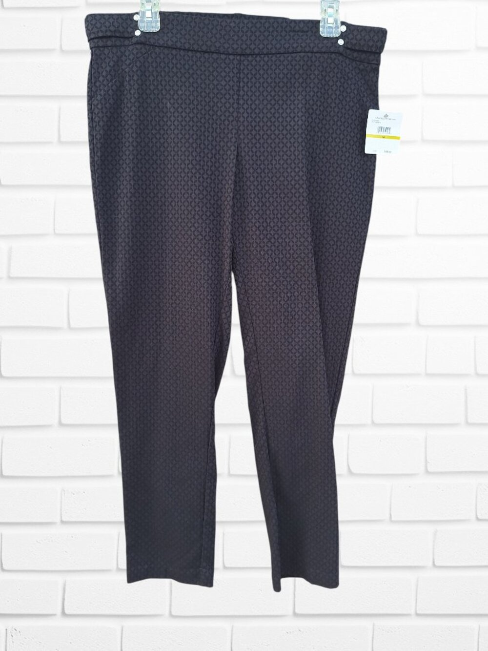 Rafaella Geometric Textured Dress Ankle Pants Trousers Sz 14